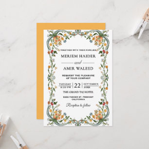 Convite Casamento Floral de Jardim Ornate Flor Silvestre