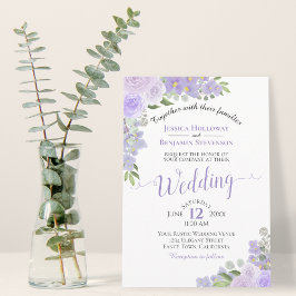 Convite Casamento Floral de Lavanda Roxo