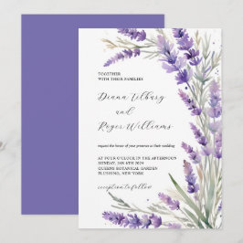 Convite Casamento Floral de Lavanda Rústica