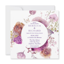 Casamento Floral de lavanda Watercolor