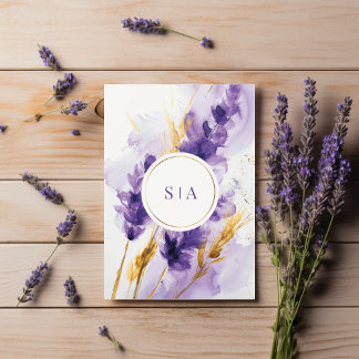 Convite Casamento Floral De lavandas E Ouros