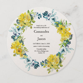 Convite Casamento Floral de Lemon Blueberry