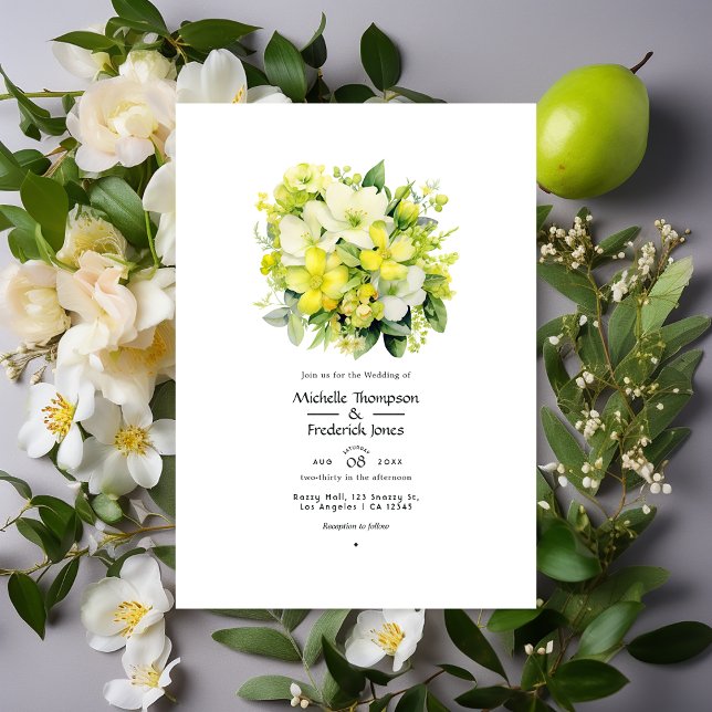 Convite Casamento Floral de Lima Cibernético (Criador carregado)