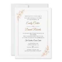 Casamento Floral de Linha em Dourado Rosado Elegan