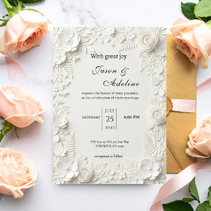 Convite Casamento Floral de Luxo Moderno