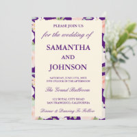 Casamento Floral de Marfim Antigo Roxo Fundo Escur