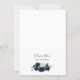 Convite Casamento Floral de Marfim Elegante e marinho Azul (Verso)