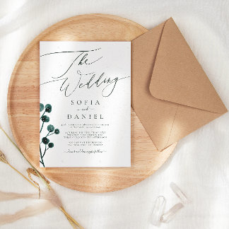 Convite Casamento Floral de Neve de inverno