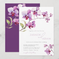 Casamento Floral de Orquídea Roxa Elegante