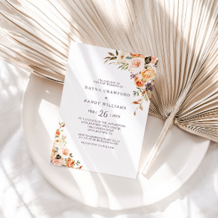 Convite Casamento Floral de outono Formal