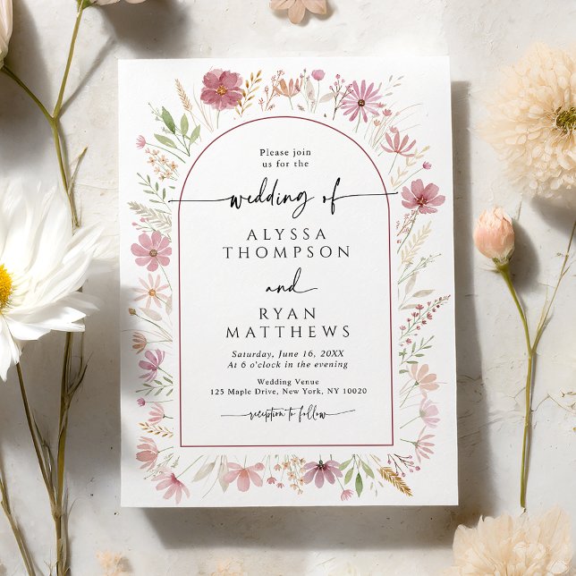 Convite Casamento Floral de Outono Selvagem (Criador carregado)