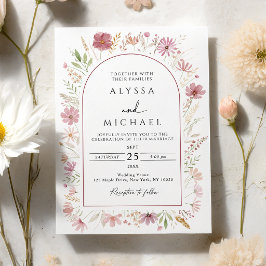 Convite Casamento Floral de Outono Selvagem