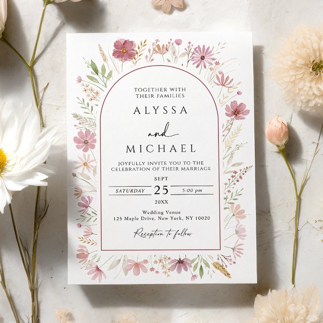Convite Casamento Floral de Outono Selvagem (Criador carregado)