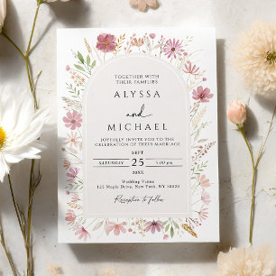 Convite Casamento Floral de Outono Selvagem
