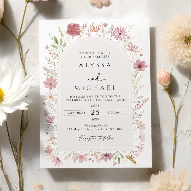 Convite Casamento Floral de Outono Selvagem (Criador carregado)