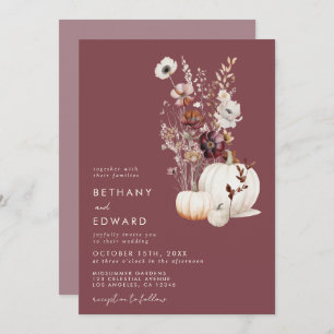 Convite Casamento Floral de outono Whimsical