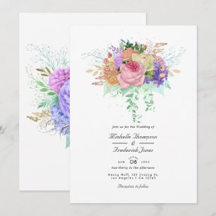 Convite Casamento Floral de Primavera