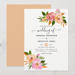 Convite Casamento Floral de Primavera