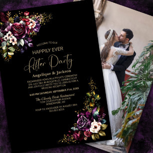 Convite Casamento Floral De Purple Burgundy Depois Da Fest