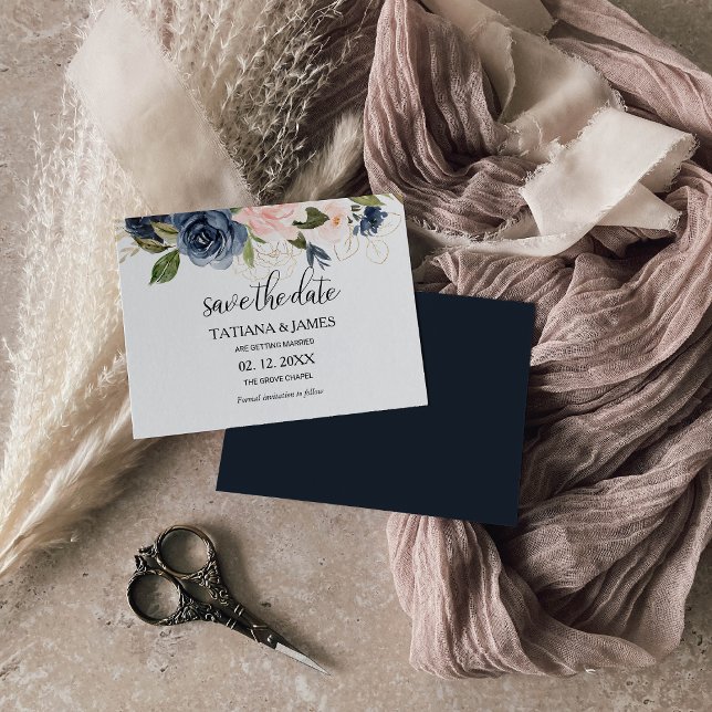 Convite Casamento Floral de Queda Excelente Salvar a Data (Criador carregado)