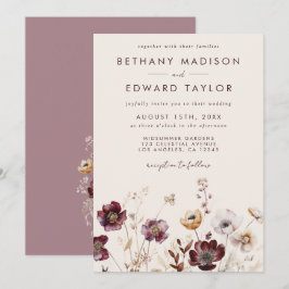 Convite Casamento Floral de Queda Whimsical