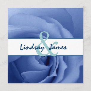 Convite Casamento Floral de Rosa Azul Dreamy