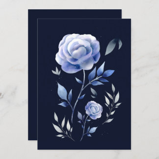 Convite casamento floral de rosa azul empoeirado