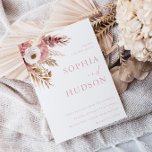 Convite Casamento Floral de Rosa Blush da Boêmia Moderna<br><div class="desc">Convite para casamento Floral de Rosa Dusty Bohemian moderno para Blush Consulte a nossa coleção para muitos mais convites e itens correspondentes Também disponíveis como um convite para download digital.</div>