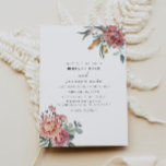 Convite Casamento Floral de Rosa Blush de Dusty Rustic<br><div class="desc">Este convite para o casamento apresenta rosa elegante e empoeirado florais de aquarela e uma letra manuscrita escrita emparelhada com uma fotografia bege cremosa ao fundo. Adicione facilmente sua foto e seu site de casamento às costas para um toque pessoal.</div>