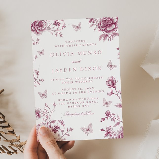 Convite Casamento Floral de Rosa com Encantado com Blush V (Criador carregado)