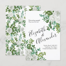 Convite Casamento Floral de Rosa Negra e Branca