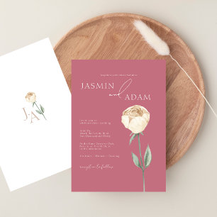 Convite Casamento Floral de Rosa Rosa Rosa Rosa Mrosa Simp