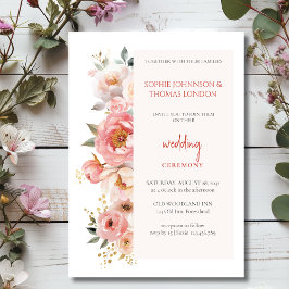 Convite casamento floral de rosa vermelha