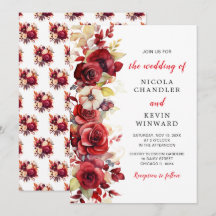 Casamento Floral de Rosas vermelhas Românticas
