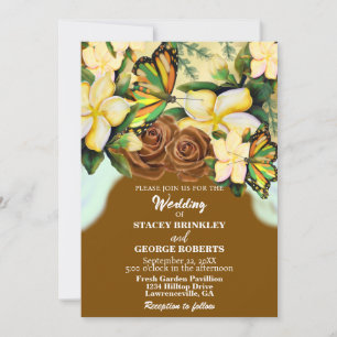 Convite Casamento Floral de Saddle Brown Boho-Wildflower