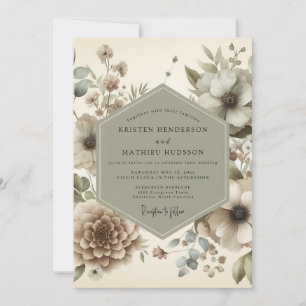Convite Casamento Floral de Sage na Floresta
