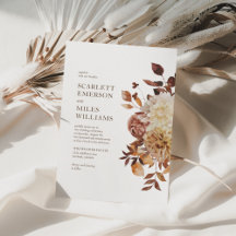 Casamento Floral de Terracota de Outono Branco Mod