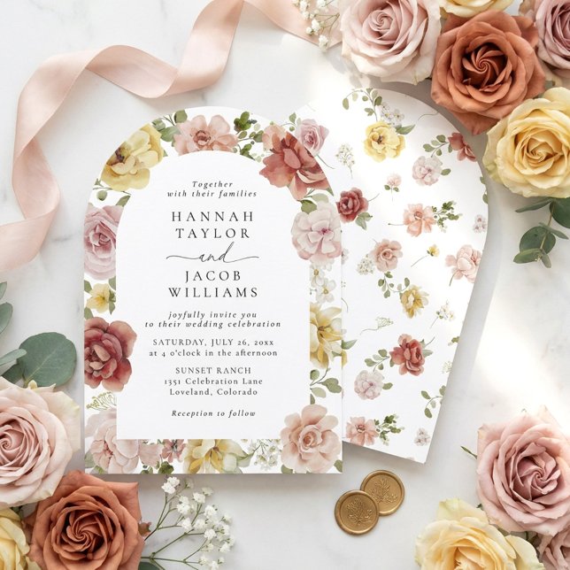 Convite Casamento Floral de Verão (Criador carregado)