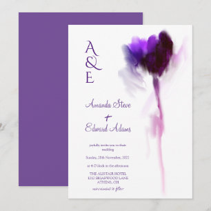 Convite Casamento Floral de Violet Chic Tulip