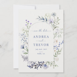 Convite Casamento Floral de Watercolor Wildflower Salvar a