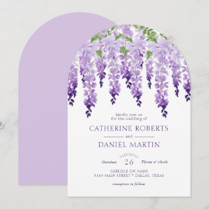 Convite Casamento Floral de Wisteria Wisteria, Elegante