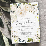 Convite Casamento Floral de Wreath com Cor Branca Neutra<br><div class="desc">Com um popular esquema de cores neutro, este design de convite para o casamento apresenta uma bela coroa de flores brancas de aquarela com verde à direita. As flores incluem rosas, híbridos e florais mistos correspondentes a um efeito de jardim fresco. Os emparelhamentos de texto usados neste design apresentam os...</div>