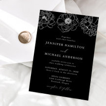Casamento Floral Delicado Preto e Branco