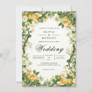Convite Casamento Floral do Arco do Flor do ouro