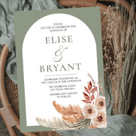 Convite Casamento Floral do Arco Verde da Boca Moderna