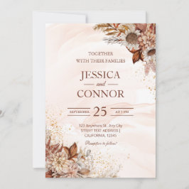 Convite Casamento Floral do Autumn Watercolor
