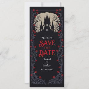 Convite Casamento Floral do Castelo Gótico Salvar a Data