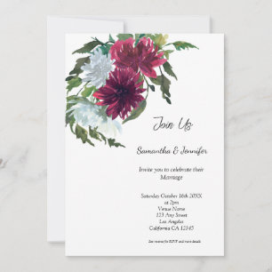 Convite Casamento Floral do Código QR de Código LGBGQ Gay