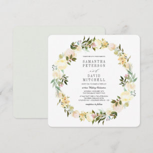 Convite Casamento floral do creme e da festão botânica d