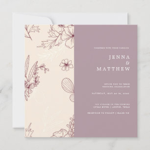 Convite Casamento floral do creme moderno